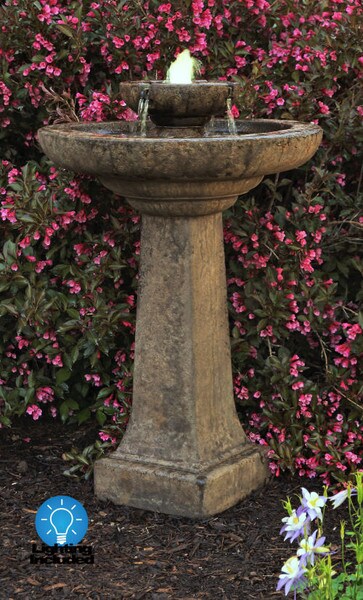 Aquarius Garden Cement Fountain with Light Tall Decorative Item